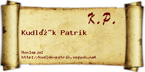 Kudlák Patrik névjegykártya